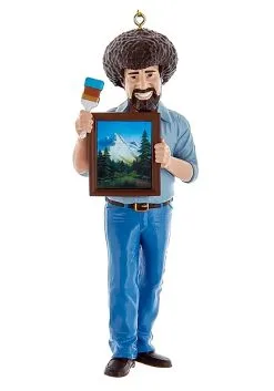 5" Bob Ross Ornament With Frame Painting
