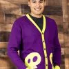 Adult Cakeworthy Beetlejuice Purple Knit Cardigan -Fun Place Pop Store adult cakeworthy beetlejuice knit cardigan