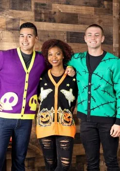 Adult Cakeworthy Beetlejuice Purple Knit Cardigan -Fun Place Pop Store adult cakeworthy beetlejuice knit cardigan alt 2