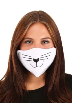 Cat Face Mask White For Adults