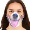 Dog With Tongue Sublimated Face Mask For Adults -Fun Place Pop Store adult dog with tongue sublimated face mask