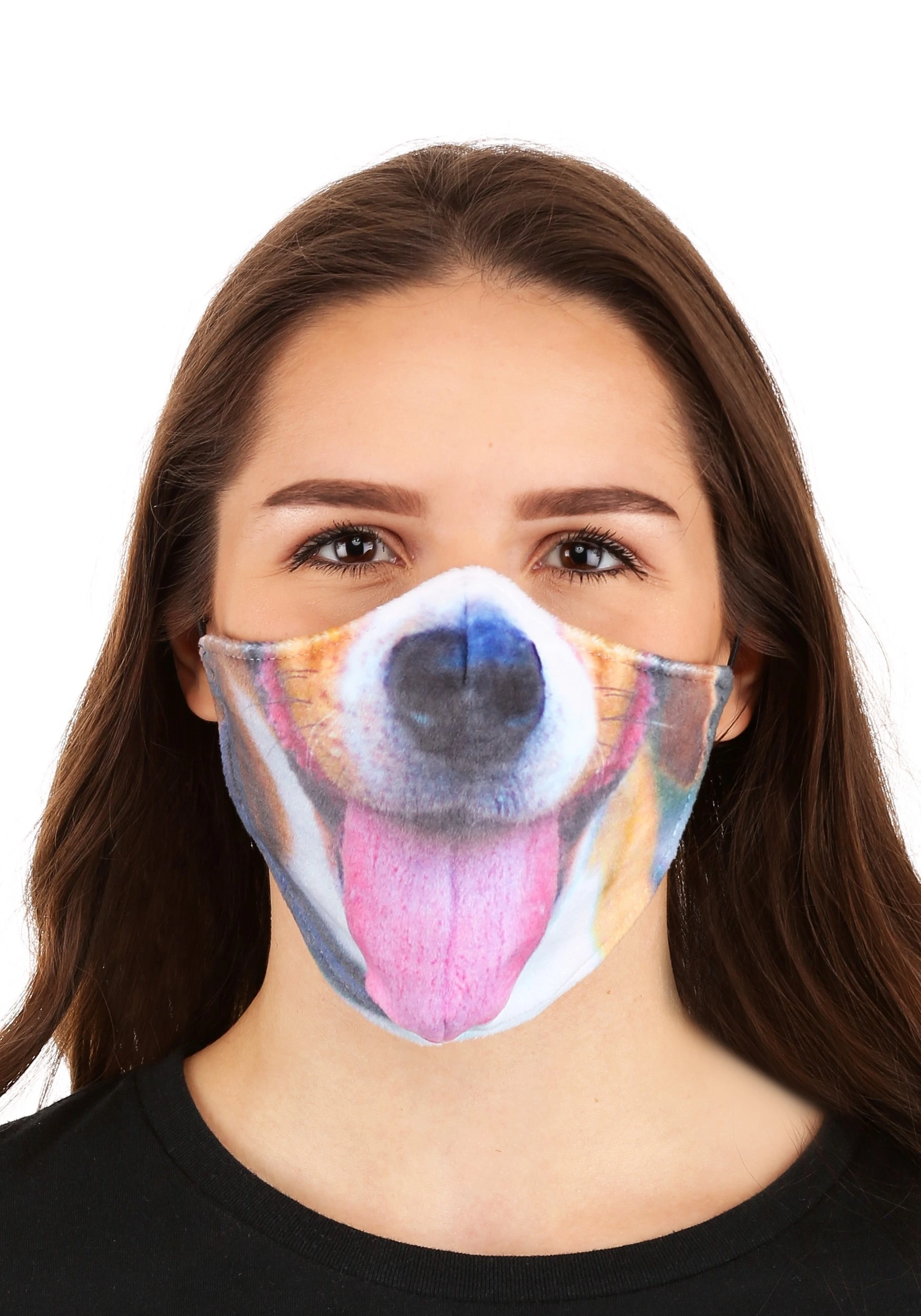 Dog With Tongue Sublimated Face Mask For Adults 3 Dog With Tongue Sublimated Face Mask For Adults