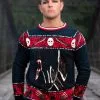 Freddy Vs Jason Ugly Halloween Pullover Sweater -Fun Place Pop Store adult freddy vs jason ugly halloween sweater 1