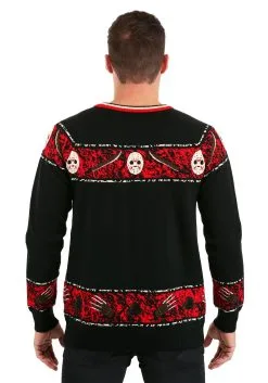 Freddy Vs Jason Ugly Halloween Pullover Sweater -Fun Place Pop Store adult freddy vs jason ugly halloween sweater 3
