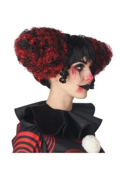 Funhouse Clown Black And Red Adult Wig -Fun Place Pop Store adult funhouse clown black and red wig alt 2