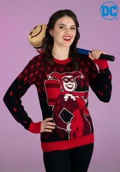 Adult Unisex Harley Quinn Hammer Time Ugly Christmas Sweater