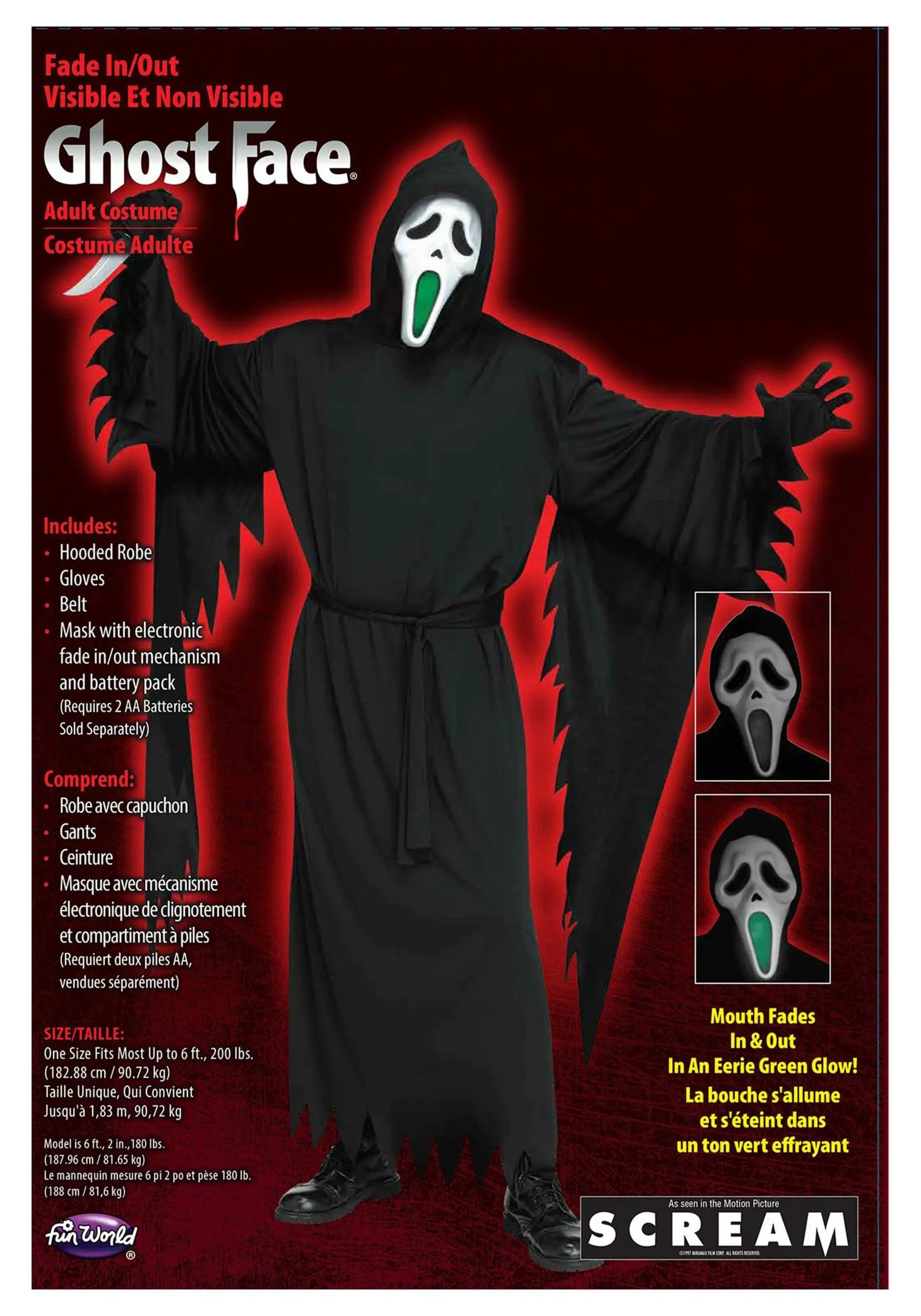 Fade Mouth Ghost Face Costume Light Up Feature 6 Fade Mouth Ghost Face Costume Light Up Feature - Image 4