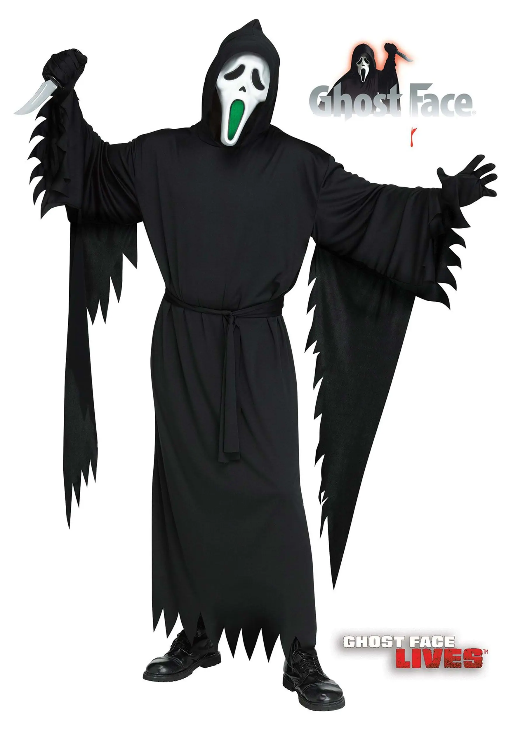 Fade Mouth Ghost Face Costume Light Up Feature 3 Fade Mouth Ghost Face Costume Light Up Feature