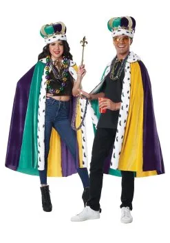 Mardi Gras Cape And Crown Adult Set