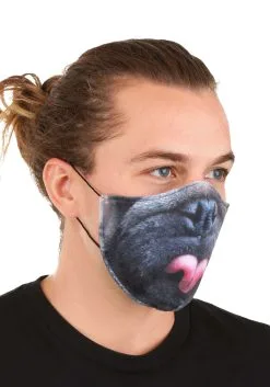 Pug Sublimated Face Mask For Adults -Fun Place Pop Store adult pug sublimated face mask alt 1