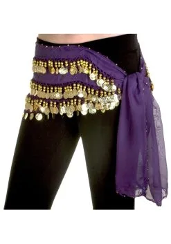 Purple Belly Dancer Adult Hip Scarf