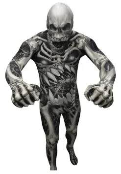 Skull & Bones Skeleton Adult Morphsuit 5 Skull & Bones Skeleton Adult Morphsuit -Fun Place Pop Store adult skull and bones skeleton morphsuit alt 1