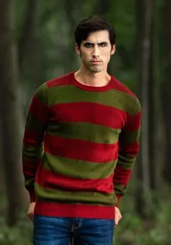 Striped Nightmare On Elm Street Freddy Sweater For Adults