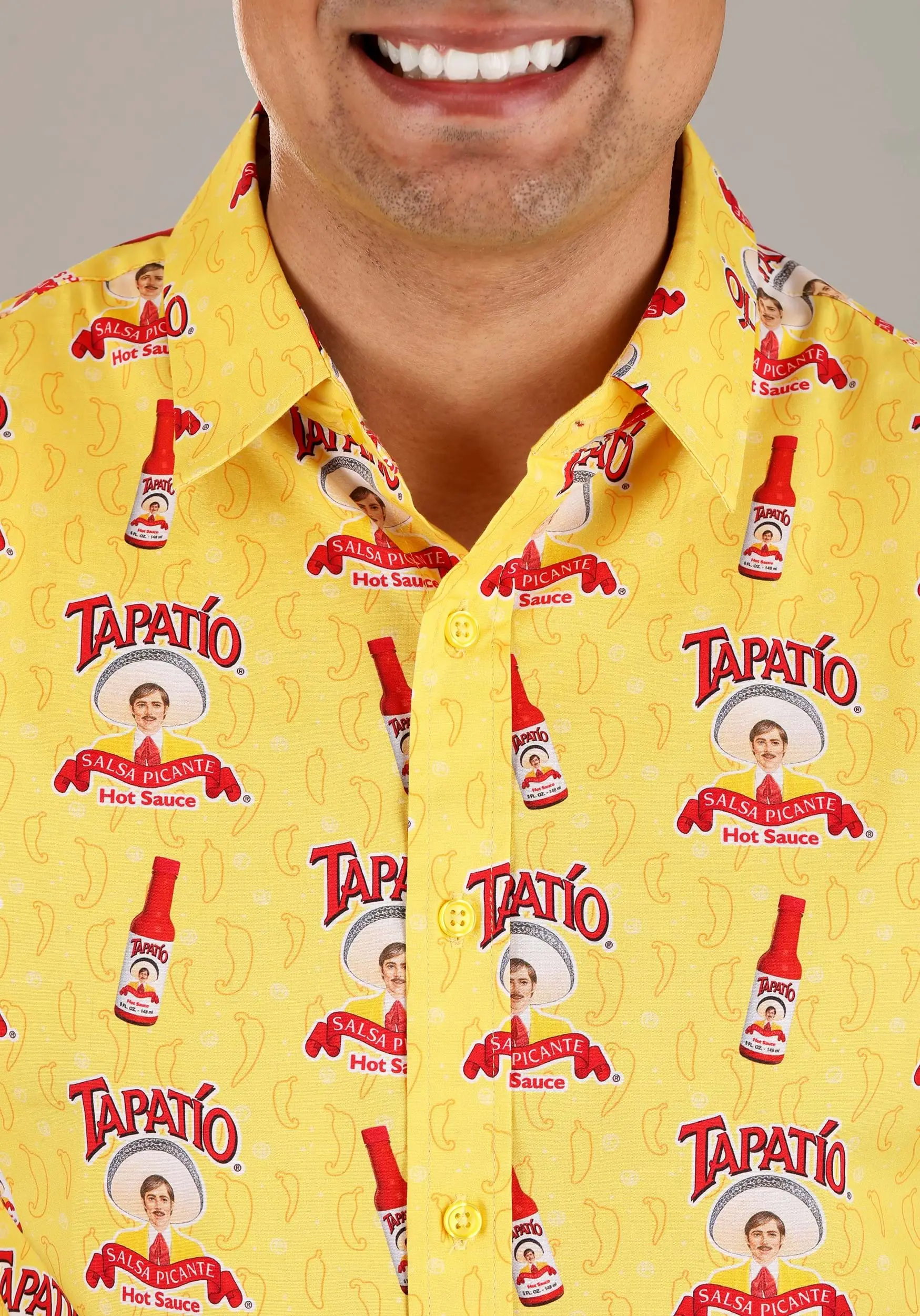 Tapatio Hot Sauce Button Up Adult Shirt 5 Tapatio Hot Sauce Button Up Adult Shirt - Image 3