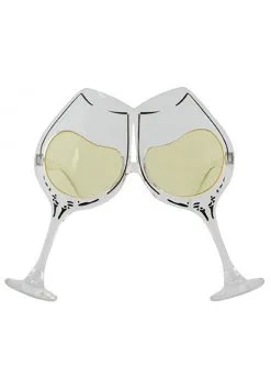 Adult Wine Goblet Clear/Yellow Eyeglasses -Fun Place Pop Store adult wine goblet eyeglasses clear yellow alt 2