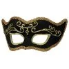 Black With Gold Trim Velvet Mardi Gras Mask -Fun Place Pop Store adults black velvet mardi gras mask