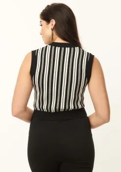 Beetlejuice X Unique Vintage Cropped Sweater Vest -Fun Place Pop Store beetlejuice x unique vintage cropped sweater vest alt 2