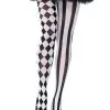 Harlequin Black And White Tights -Fun Place Pop Store black and white harlequin tights