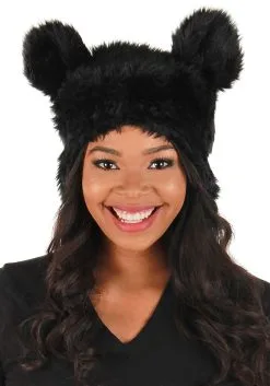 Black Bear Plush Hat Accessory