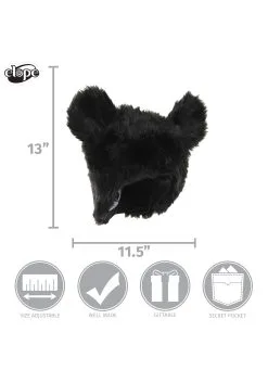 Black Bear Plush Hat Accessory -Fun Place Pop Store black bear plush hat alt 5