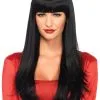 Straight, Black Wig With Bangs -Fun Place Pop Store black straight wig with bangs