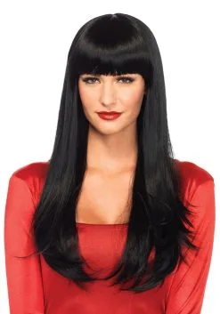 Straight, Black Wig With Bangs