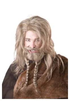 Viking Blonde Wig Beard And Mustache