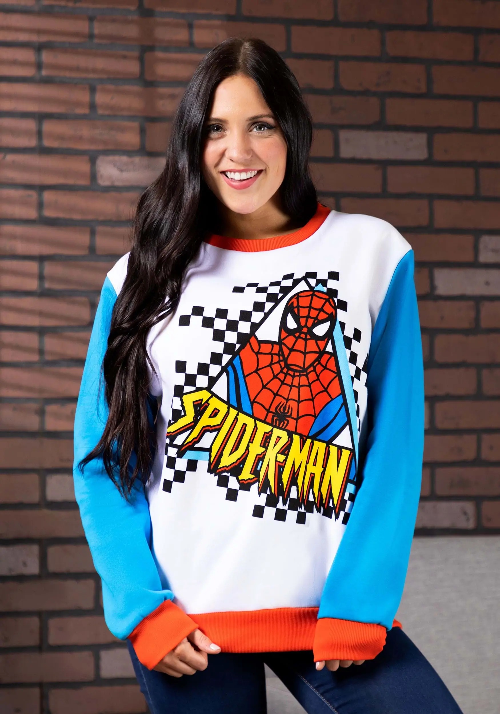 Cakeworthy Unisex Spider-Man Color Block Sweater For Adults 5 Cakeworthy Unisex Spider-Man Color Block Sweater For Adults - Image 3