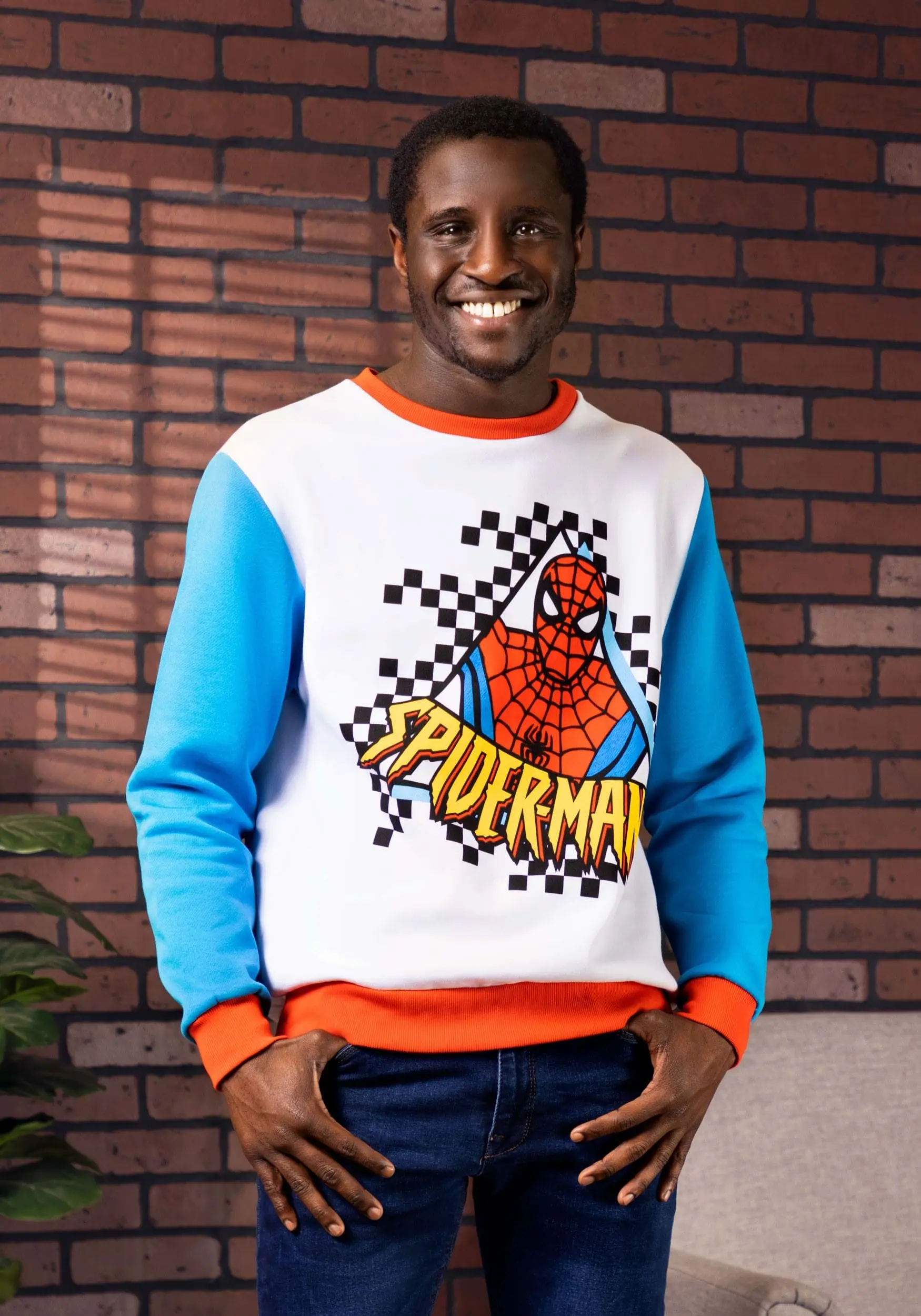 Cakeworthy Unisex Spider-Man Color Block Sweater For Adults 3 Cakeworthy Unisex Spider-Man Color Block Sweater For Adults