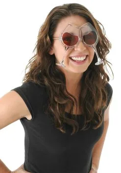 Clear/Rose Wine Goblet Party Eyeglasses