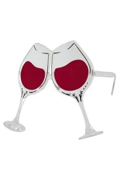 Clear/Rose Wine Goblet Party Eyeglasses -Fun Place Pop Store clear rose wine goblet costume eyeglasses alt 2