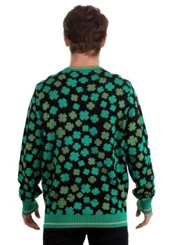 Clovers All-Over Print St Patrick's Adult Sweater -Fun Place Pop Store clovers all over st patricks sweater alt 6