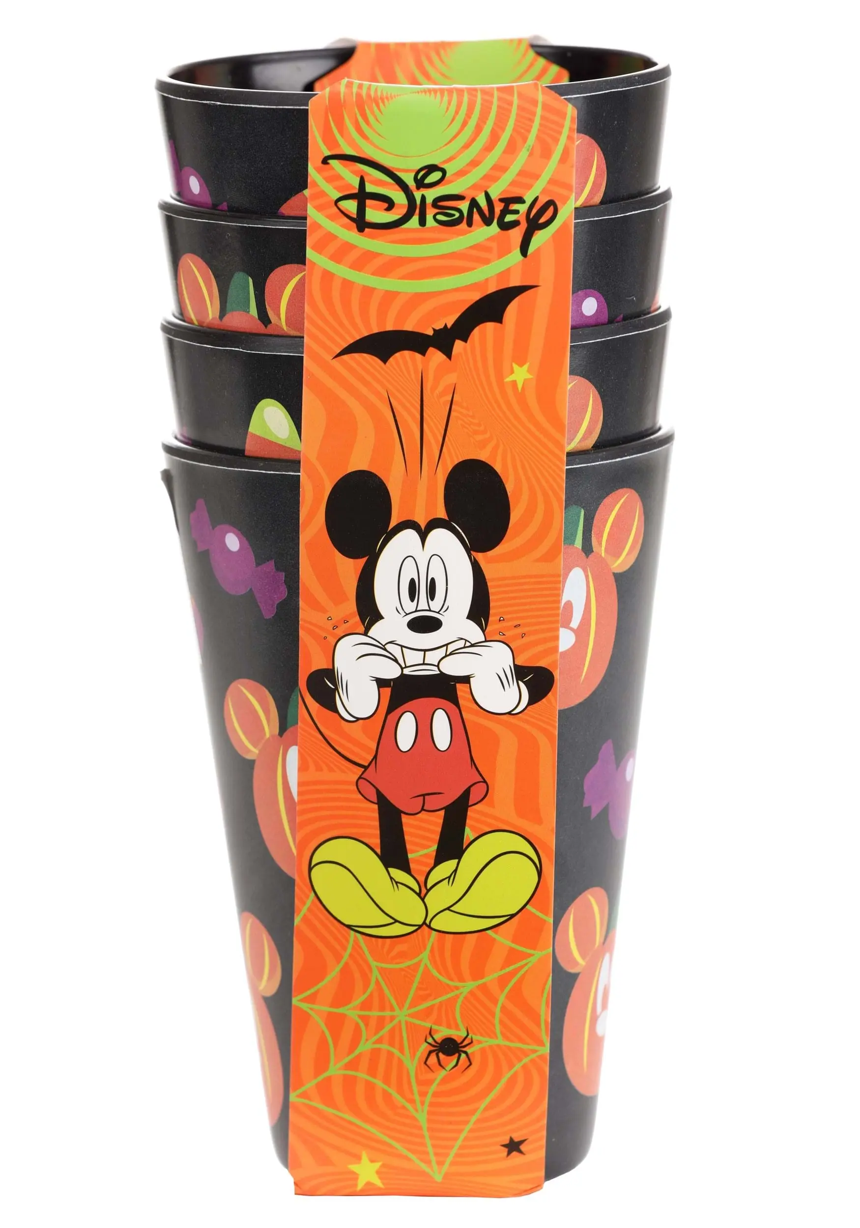 Disney Mickey Pumpkins Tossed Black Tumblers Set Of 4 For Adults 4 Disney Mickey Pumpkins Tossed Black Tumblers Set Of 4 For Adults - Image 2