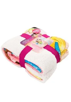 Disney Princess Royal Courage 60 Inch X 80 Inch Sherpa Throw Blanket -Fun Place Pop Store disney princess royal courage 60x80 sherpa throw alt 3