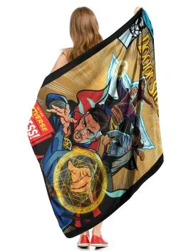 Dr. Strange - Comic Madness Throw Blanket -Fun Place Pop Store dr strange comic madness throw blanket alt 1