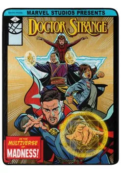 Dr. Strange - Comic Madness Throw Blanket -Fun Place Pop Store dr strange comic madness throw blanket alt 2
