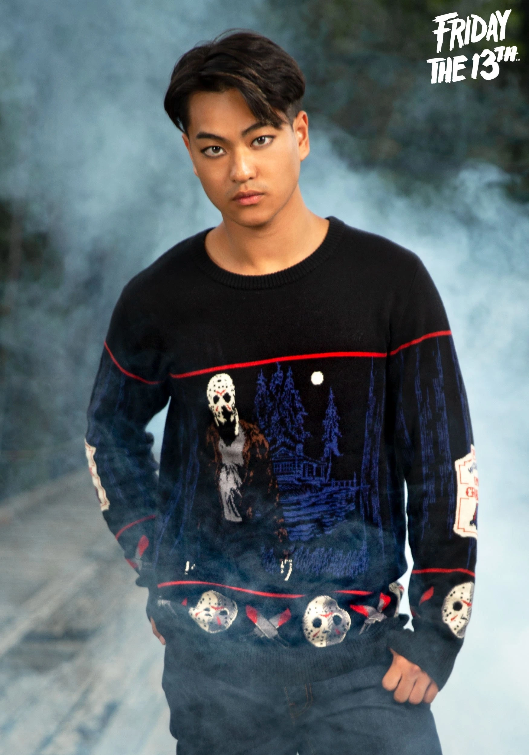 Friday The 13th Camp Crystal Lake Ugly Halloween Sweater For Adults 3 Friday The 13th Camp Crystal Lake Ugly Halloween Sweater For Adults