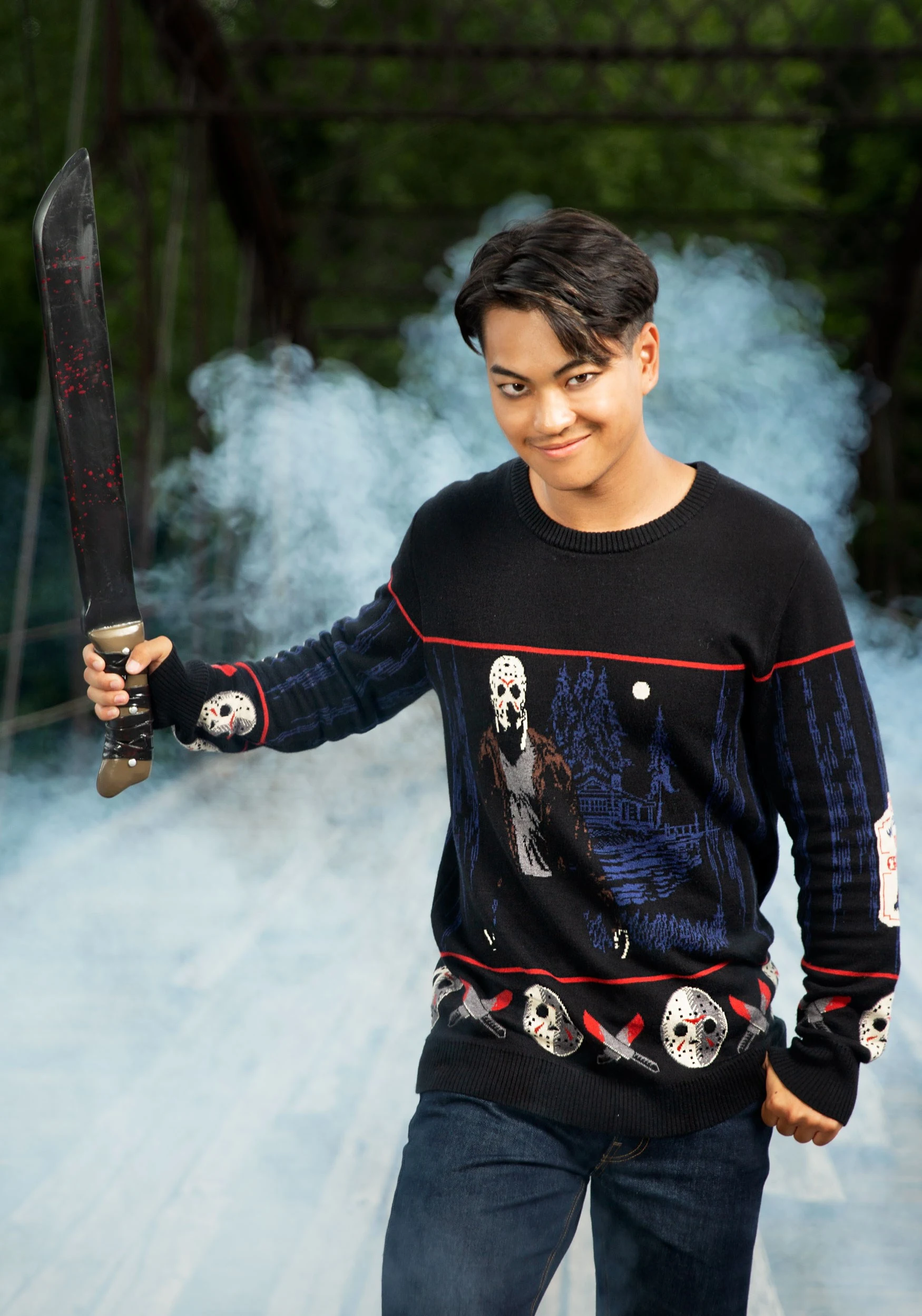 Friday The 13th Camp Crystal Lake Ugly Halloween Sweater For Adults 6 Friday The 13th Camp Crystal Lake Ugly Halloween Sweater For Adults - Image 4