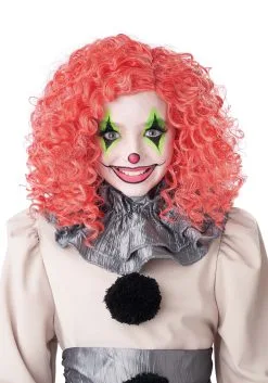 Curly Bright Red Glow In The Dark Clown Wig
