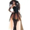 Women's Hallow's Eve Orange & Black Witch Costume -Fun Place Pop Store hallows eve womens orange black witch costume