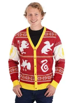 Harry Potter Hogwarts Ugly Christmas Cardigan For Adults