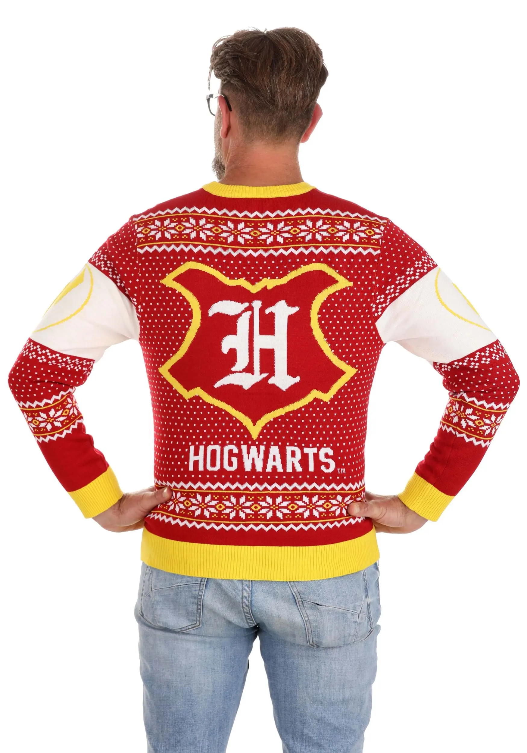Harry Potter Hogwarts Ugly Christmas Cardigan For Adults 4 Harry Potter Hogwarts Ugly Christmas Cardigan For Adults - Image 2