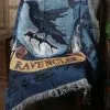 Detailed Harry Potter Ravenclaw Crest Woven Tapestry Blanket -Fun Place Pop Store harry potter ravenclaw crest woven tapestry blanket