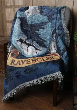 Detailed Harry Potter Ravenclaw Crest Woven Tapestry Blanket