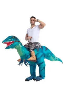 Inflatable Raptor Ride-On Adult Costume -Fun Place Pop Store inflatable adult raptor ride on costume alt 1