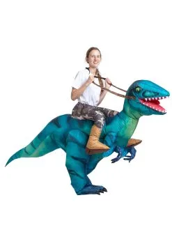 Inflatable Raptor Ride-On Adult Costume -Fun Place Pop Store inflatable adult raptor ride on costume alt 2