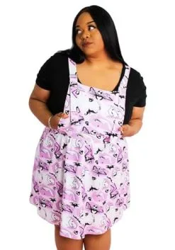 Women's Cakeworthy Nightmare Before Christmas Coffin Overall Skirt -Fun Place Pop Store ladies nbc coffin overall skirt alt 2