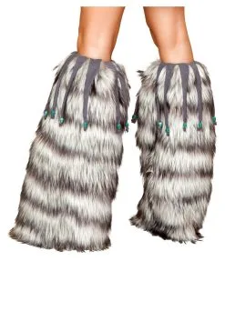 Beaded Fur Leg Warmers