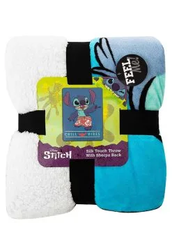 Lilo & Stitch Chill Out Oversized Silk Touch Sherpa Throw -Fun Place Pop Store lilo stitch chill out silk touch sherpa throw alt 2