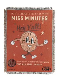 Miss Minutes Loki Tapestry Blanket -Fun Place Pop Store loki tv miss minutes tapestry throw alt 1